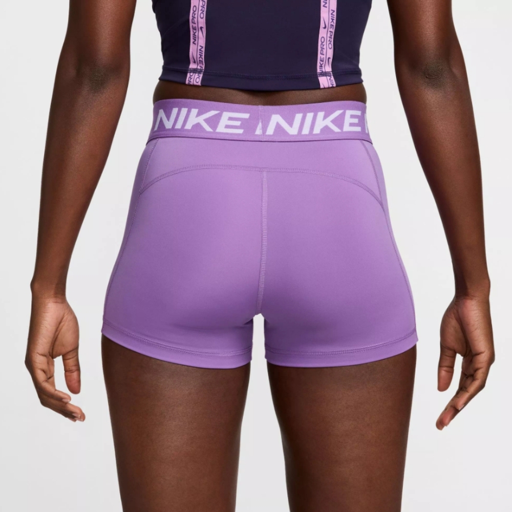 Nike Mid Rise Black Raspberry Pro 3” Shorts - Picture 3 of 9